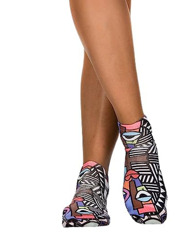 Wigglesteps High-quality women's sneaker socks – uniquely patterned, colorful and stylishly fun, art face, 37.5-42.5 EU on sale
